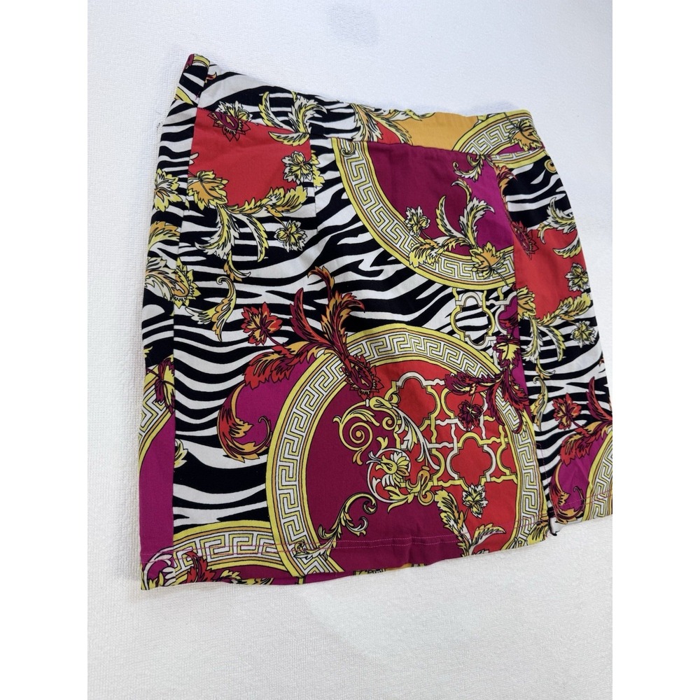 Like An Angel Women’s XL Mini Skirt Baroque Zebra Print Stretch‎ Pull On - Picture 7 of 16